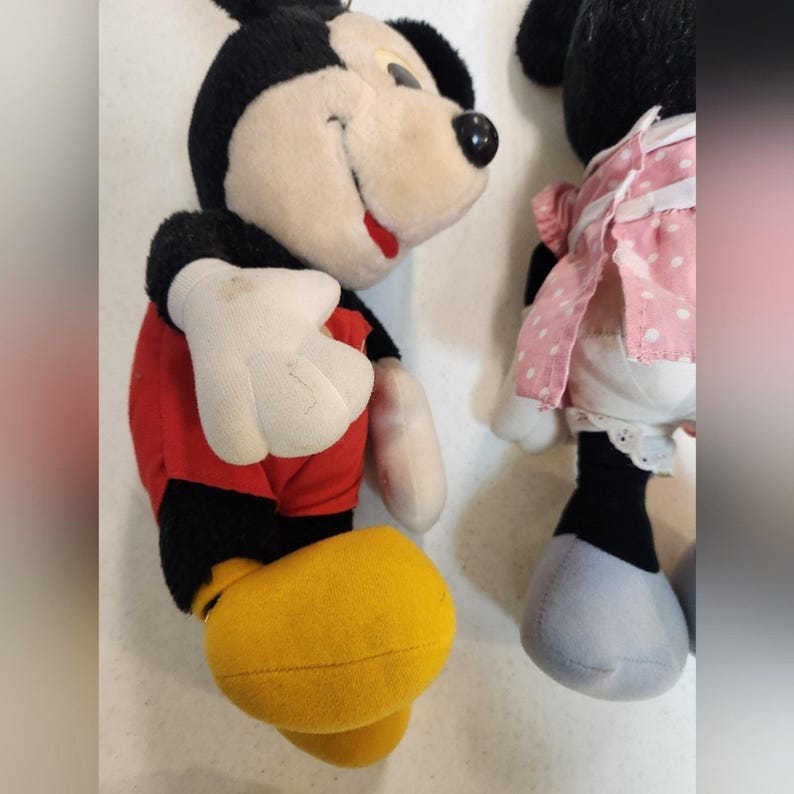Mickey & Minnie Mouse Plush Vintage 1980s Hasbro Softies Stuffed Toy Set image 15