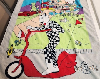 Toalla de playa de Pee Wee's Playhouse de 1989, PEEWEE HERMAN, Ultra Rara