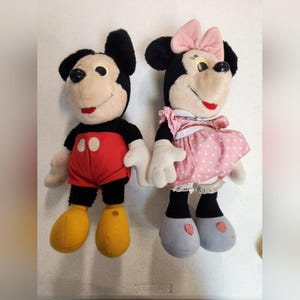 Mickey & Minnie Mouse Plush Vintage 1980s Hasbro Softies Stuffed Toy Set image 6