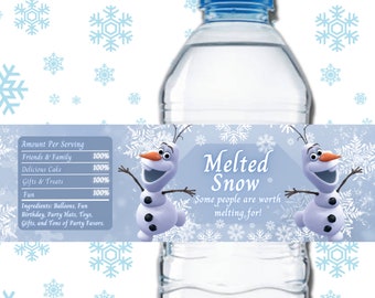 INSTANT DOWNLOAD Frozen Water Bottle Labels Birthday Party Digital - Etsy