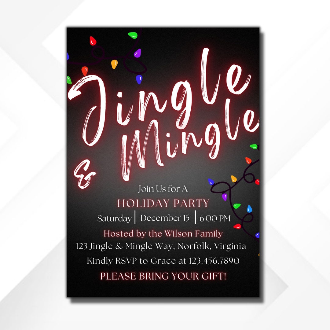 EDITABLE jingle &amp; Mingle Invitation Christmas - Etsy