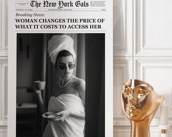 Trendy Wall Art, New York Times Print, Newspaper Print, Bar Cart Wall Art, Girly Wall Art, Y2k Wall Decor, Dorm wall art, Vintage Wall art