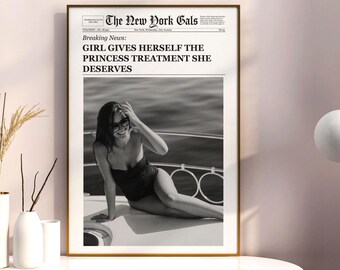Trendy Wall Art, New York Times Print, Newspaper Print, Bar Cart Wall Art, Girly Wall Art, Y2k Wall Decor, Dorm wall art, Vintage Wall art