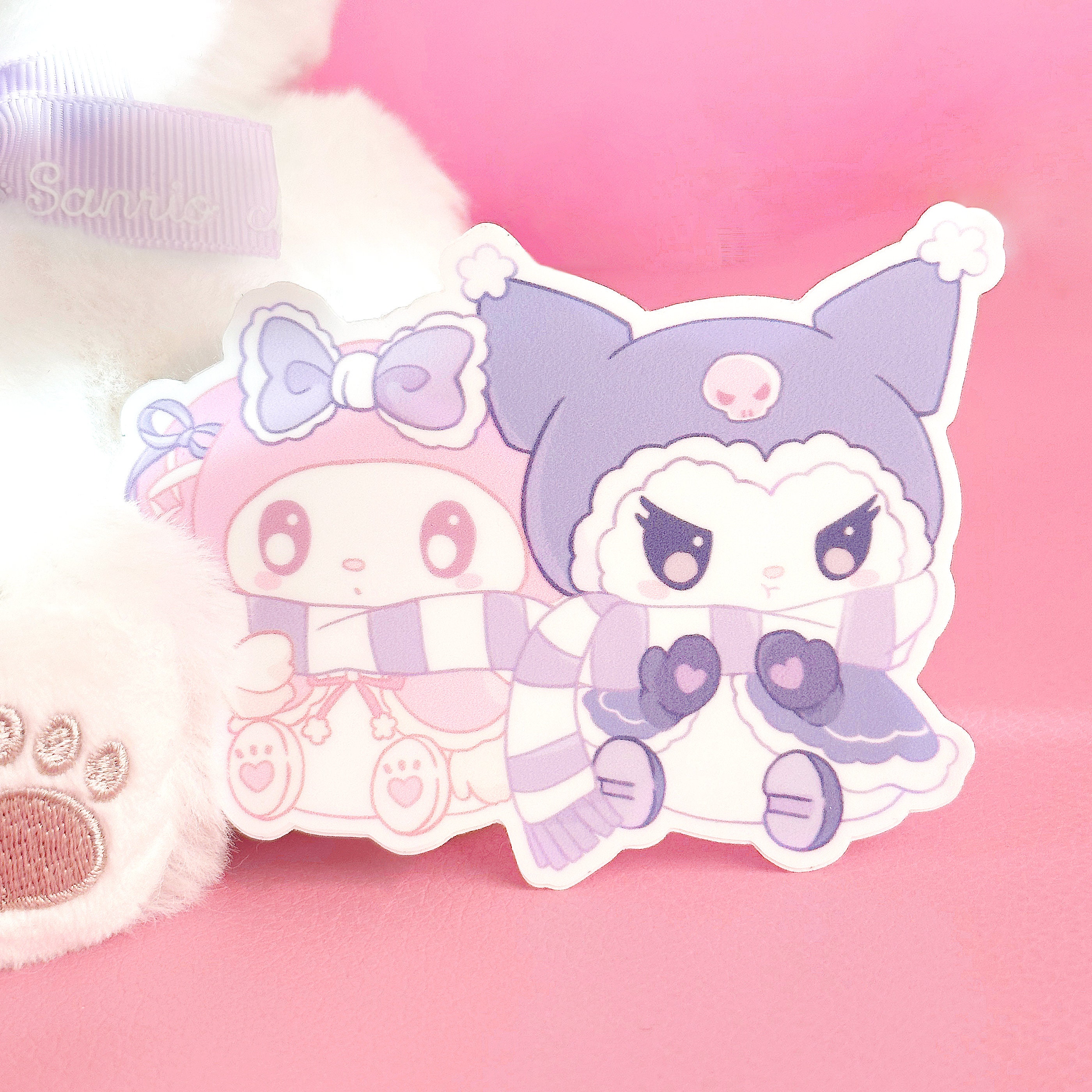 Kuromi My Melody Sticker Sanrio Winter Wonderland Vinyl Gothic Pastel Pink  Purple Candy Lolita Besties Decal Stickers 