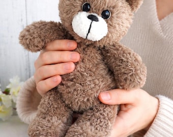 Crochet PATTERN for a TEDDY BEAR pdf pattern (English) Crochet bear in pajamas pattern Crocheted toy pattern Souvenir animals Christmas gift