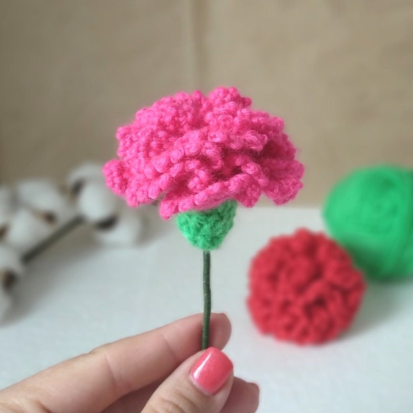 Crochet Pattern Carnation - Crochet Flower pin - PDF Tutorial DIY Brooch Flower - Mother's Day Gift