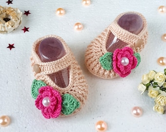 VIRKAT MÖNSTER FÖR BABY MARY JANE-SKOR, mönster för virkade skor till babyflicka, virkning till baby - 3 storlekar - nyfödd - 12 månader, direkt nedladdning