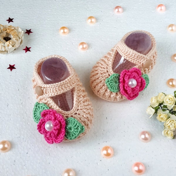 CROCHET Baby Mary Janes PATTERN, Crochet Baby Girl Shoes Pattern, Baby Crochet - 3 sizes - Newborn - 12 months, Instant Download