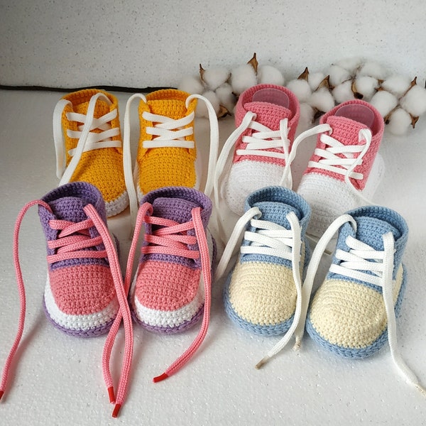 Patrón de zapatos de bebé a crochet, 3 tamaños (0-12 meses), patucos de bebé de regalo para recién nacidos y futuras madres jóvenes DIY