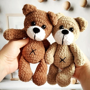Nessuna cucitura (cucire solo la testa) SCHEMA ALL'UNCINETTO DELL'ORSO, Tutorial all'uncinetto per giocattoli Amigurumi in PDF, Peluche facile e carino, Amigurumi fatto a mano