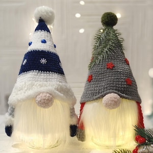 Crochet PATTERN Gnome Night Light (in DUTCH), Amigurumi tutorial PDF, Dwarf crochet pattern Christmas gift, New year gnome crochet pattern