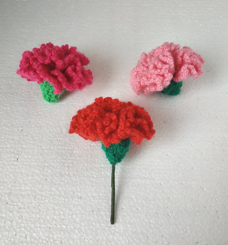 Crochet Pattern Carnation Crochet Flower Pin PDF Tutorial Etsy