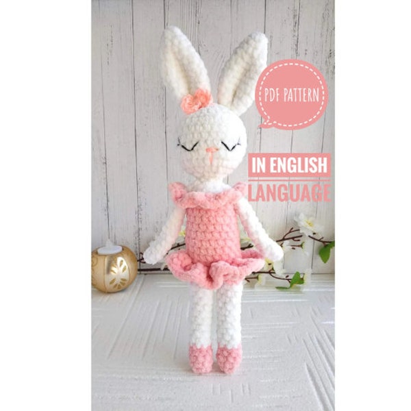 CROCHET BALLERINA BUNNY Pattern Amigurumi crochet pattern (English) Crochet Animal pattern Amigurumi rabbit pattern Toy knitting pattern