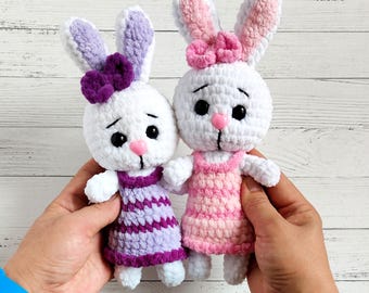 Crochet Pattern Bunny, Amigurumi Tutorial PDF in English, Amigurumi Rabbit Pattern, Bunny Amigurumi, Easter Bunny, No sew(sew only the ears)