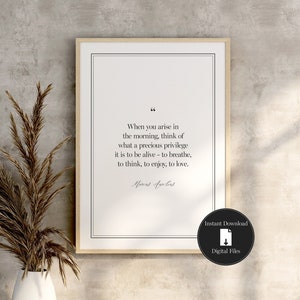 Marcus Aurelius Quote, Stoicism Print, Minimalist Wall Art, Stoic Poster, Digital Download