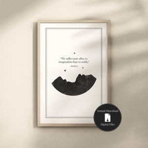 Stoicism Print, We Suffer More Often In Imagination Than In Reality, Seneca Quote, Digital Download, Stoic Philosophy Poster