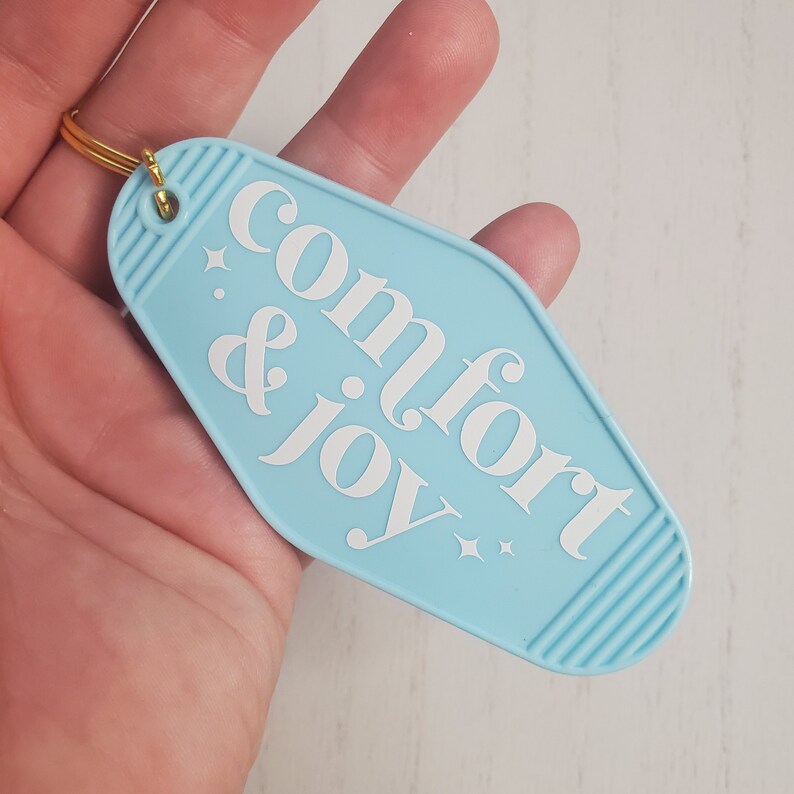 Comfort & Joy Motel Keychain, Car Accessories, Gifts for Her, Trendy