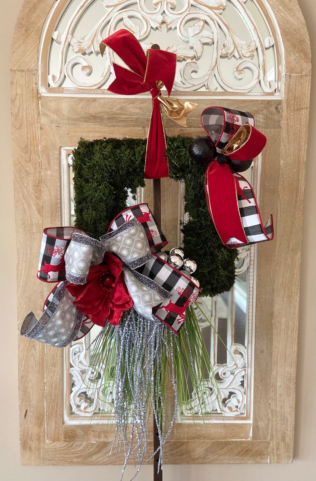 Reindeer Moss Christmas Moss Wreath Christmas Traditional Etsy