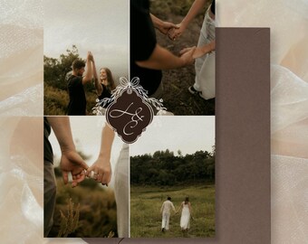Collage Save the Date Invitation | Elegant Couples Crest (Digital Download)