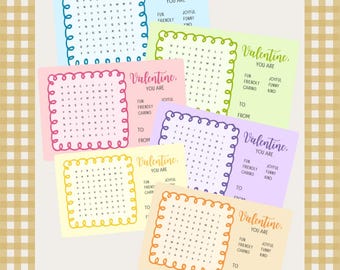Word Search Valentine's Day Cards | Classroom Activity (Digital Download)