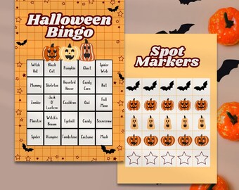 Editable Halloween Bingo Game | Fall Class Party, Adult Drinking Game (Digital Download)