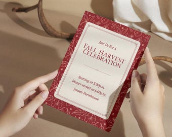 Floral Fall Harvest Invitation | Editable Thanksgiving, Friendsgiving (Digital Download)