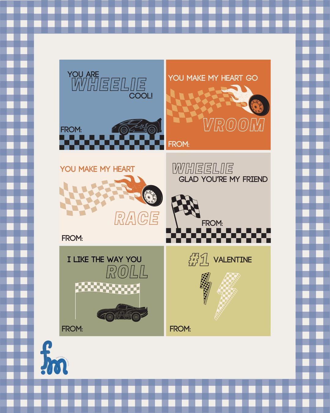 Trendy Checkered Valentines Day Racing Racecar Boys Valentine Cards ...