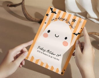 Editable Ghost Halloween Invitation | Kids Party Invite (Digital Download)