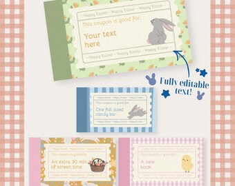 Pastel Easter Egg Coupons | Bunny, Carrots, Floral Designs (Digital Download)