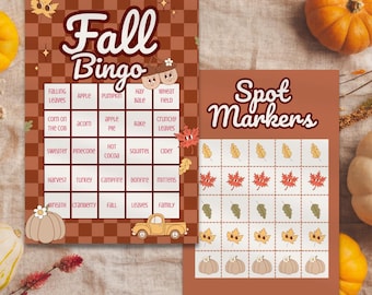 Retro Halloween Bingo Game | Fall Party, Editable Template (Digital Download)