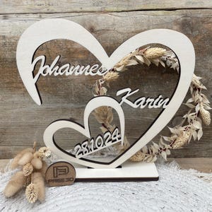 Doppelherz | Persönliches Hochzeitsgeschenk | Herz im Herz | Hochzeit | Hochzeitstag | Jahrestag | Verlobung | Valentinstag
