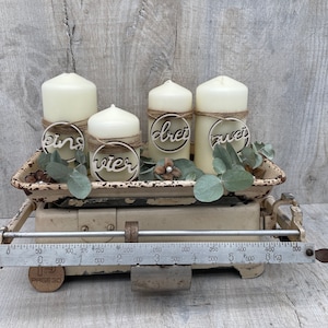 Adventszahlen 4er Set | Anhänger | Deko | Adventskranz