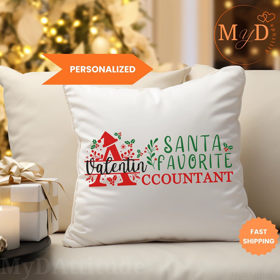 Personalized Accountant Name Pillow Gift for Him Her, Bookeeper