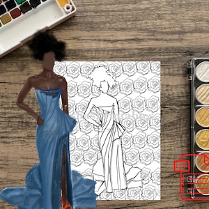 Fashion Illustration Coloring Page | Clothes | For Kids and Adults | Fashion Coloring Book | Easy Coloring Pages | Instant Download