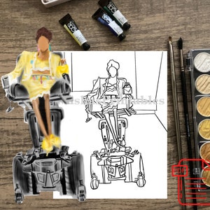 Fashion Inclusive Coloring Page | Easy Coloring Book | For Kids and Adults | Fashion Illustration | Coloring Pages | Instant Download