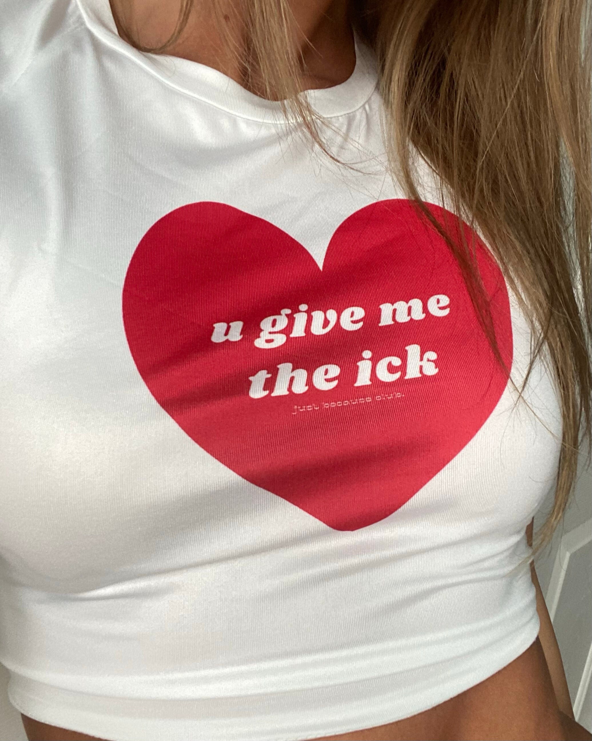 You Give Me the Ick Baby Crop Tee Heart Inspired Y2K Crop Top Etsy