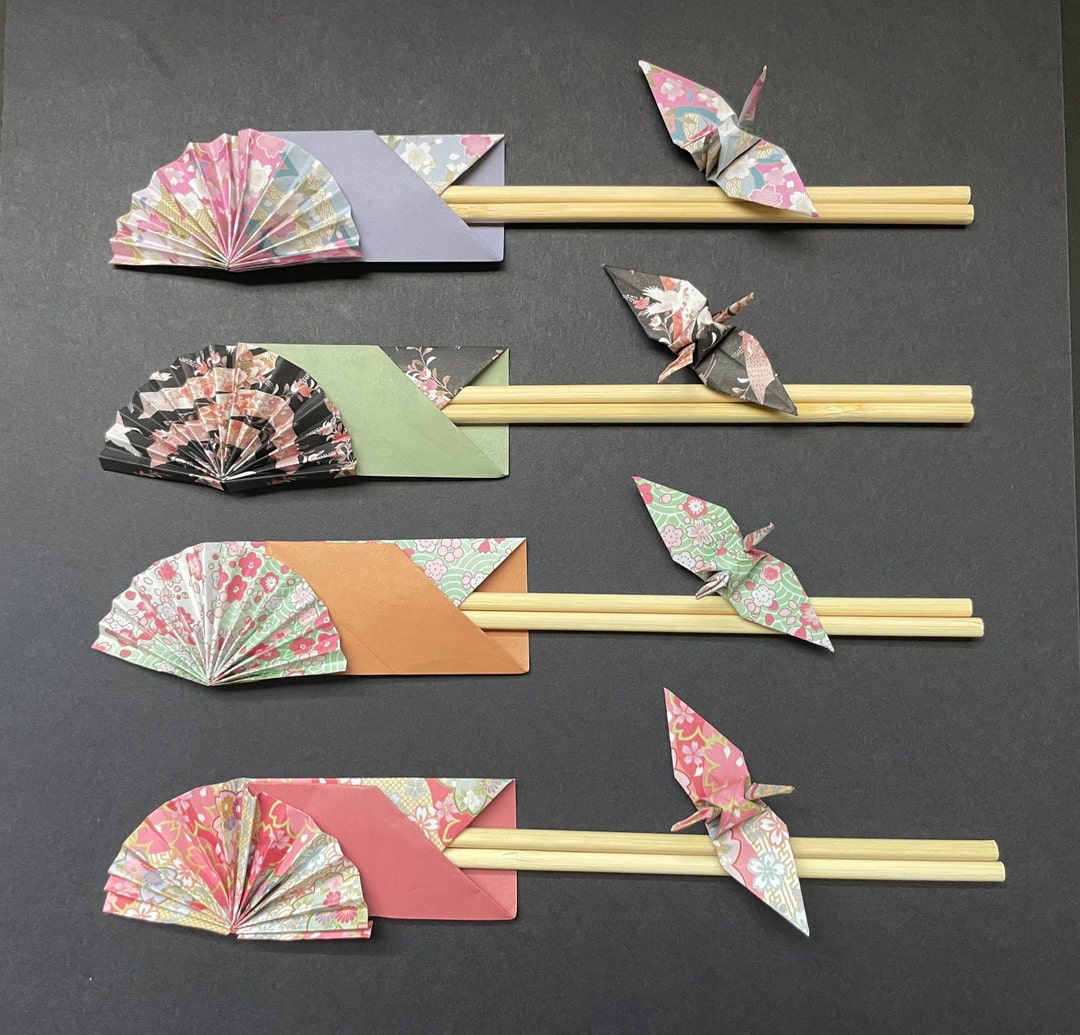 Origami Chopsticks Sleevesset of 4 /wedding/party/origami Etsy