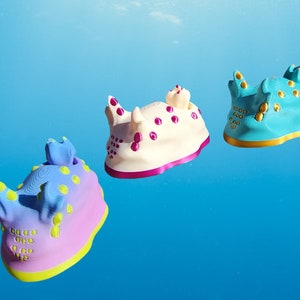 3 Pack - Sea Bunny, Nudibranch Articulated Toy, Customizable Colors, Hand Made, Unique Gift