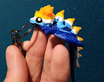 Aroace Pride Dragon Keychain  - 3D Printed, Full Color - Fun Gift - Key Buddies - Unique Item - Articulated - Fidget Toy, Handmade