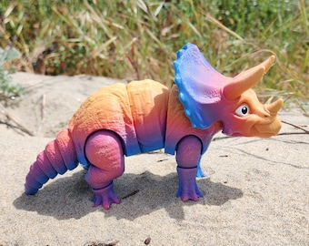 Triceratops Articulated Toy! - Custom Color Options - Handmade - Fidget Toy - Cool Gift Idea