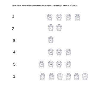 Clock Matching Worksheet | Match Clocks to Numbers | Telling Time Printable | Homeschool Math Activity
