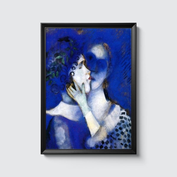 Poster: Blue Lovers by Marc Chagall 11x14 or 11x17