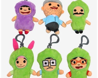 Bob’s Burgers plush danglers backpack charms pickle costume accessories cut bobs burgers gene Tina Louise linda bob teddy belcher SIX charac