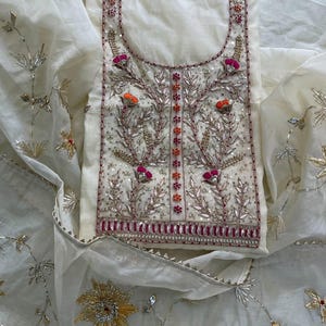 Hochzeit und Party tragen Punjabi Shalwar Anzug, indische handgemachte Zardozi & und Gotta Patti Arbeit Organza Salwar Kameez, Benutzerdefinierte Größe verfügbar
