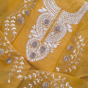 Indian Yellow Chanderi Handmade Salwar Kameez, Punjabi Beautiful Heavy Zardozi Work Salwar Kameez Wedding and Party wear Custom Size