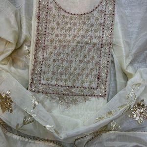 Handmade Chanderi Salwar Kameez: Zardozi Work Kurti Set