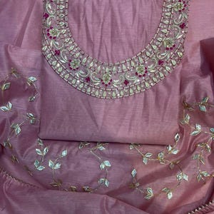 Indische Salwar Kameez Designer handgemachte Stickerei Halsarbeit Punjabi Salwar Anzug für USA Frauen Hochzeitsfeier Kurti Dupatta Benutzerdefinierte Größe