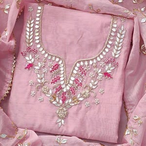 Handmade Salwar Kameez with Gotta Patti Work, Festive Outfit,Indian Traditional Dress, Indian Punjabi Shalwar Suit for Woman&#39;s, Custom Size