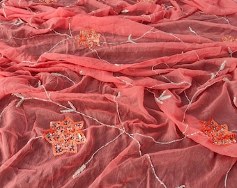 Handmade Chiffon Saree – Embroidered Indian Party Wear, Wedding Saree