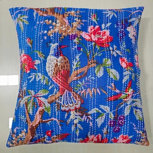 Indische Handstich Hand Kantha Boho Kissenbezug Dekorative natürliche Baumwolle Kissenbezug Boho Kissenbezug Kantha Dekokissen